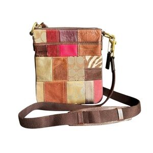 Vintage Y2K‎ Coach Patchwork Bag Crossbody Purse Leather Ponyhair Mixed Media